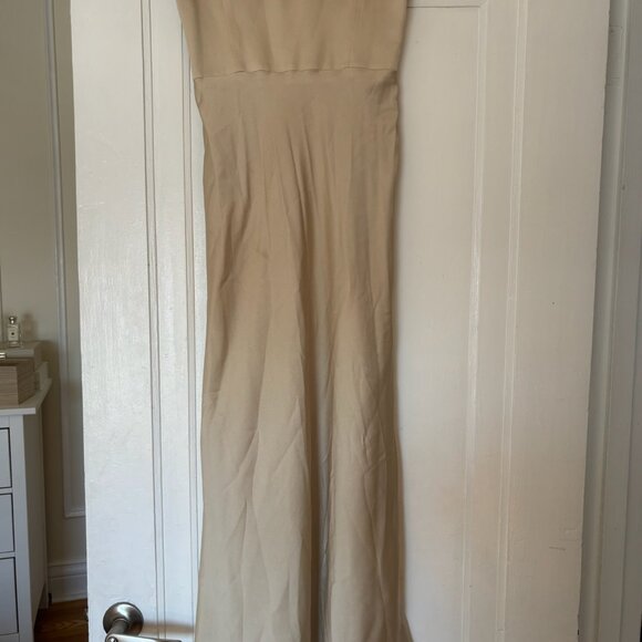Park & Fifth Brodie Strapless Dress – Champagne Beige, Size Small - Picture 5 of 7